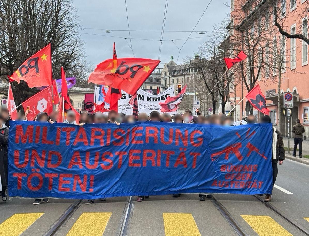 Front der Demonstration